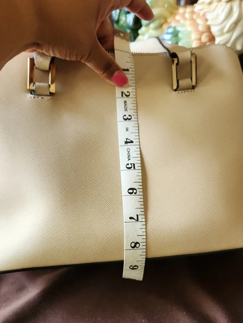 Calvin Klein Beige Satchel Handbag